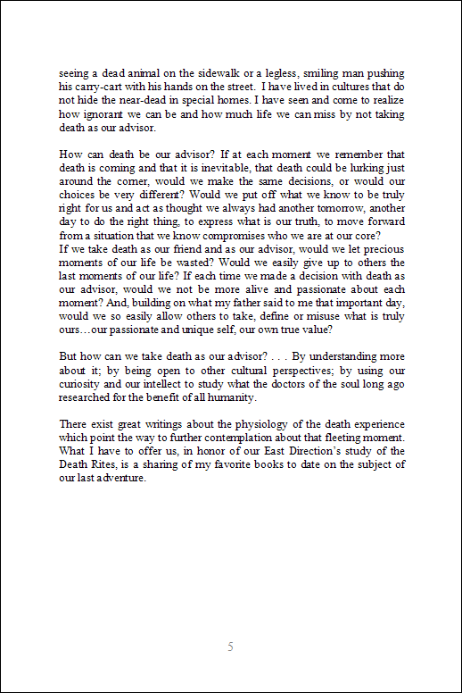 Susana Sori writes in My Father's Words, an answer to a question: How can death be our advisor?